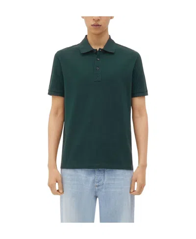 Bottega Veneta Short-sleeved Polo Shirt In Green