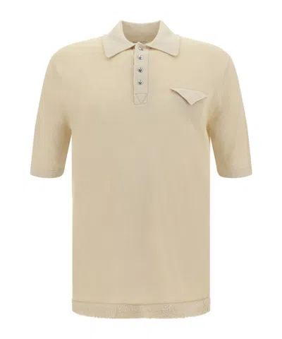 Bottega Veneta Short-sleeved Polo Shirt In Nude