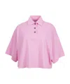 Bottega Veneta Cropped Cotton Polo Shirt In Pink