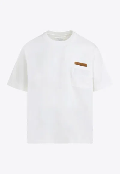 Bottega Veneta Men White Crewneck Cotton T-shirt, Xl Luxury T-shirts For Men Darveys