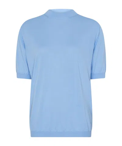 Bottega Veneta Short-sleeved Sweater In Blue