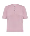 Bottega Veneta Short-sleeved Knit Top In Pink