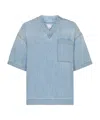 Bottega Veneta Blue Denim Cotton Blouse For Women | Designer Ss24 Collection In Blue