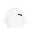 Bottega Veneta White Short-sleeved Crop T-shirt With Heart In Yellow