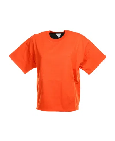 Bottega Veneta Short-sleeved T-shirt With Round Neck In Orange