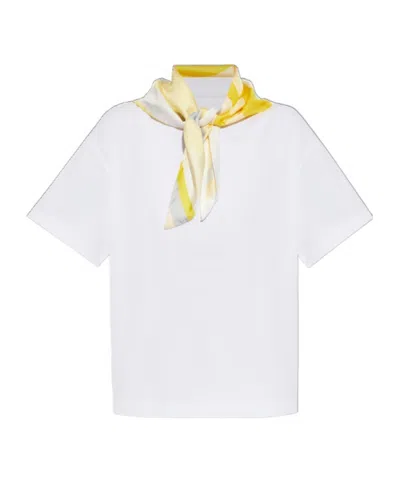 BOTTEGA VENETA BOTTEGA VENETA SCARF EMBELLISHED T-SHIRT