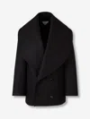 Bottega Veneta Short Wool Coat In Black