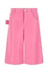 Bottega Veneta Nappa Leather High-waisted Wide Leg Shorts In 5004