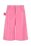 Bottega Veneta Nappa Leather High-waisted Wide Leg Shorts In 5004