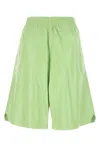 Bottega Veneta Pastel Green Leather Shorts In Green