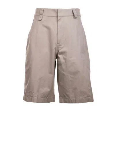 Bottega Veneta Shorts In Lightweight Cotton Twill In Neutral
