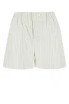 Bottega Veneta Pinstripe Poplin Shorts In Stripped