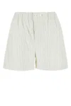 Bottega Veneta Pinstripe Poplin Shorts In Stripped