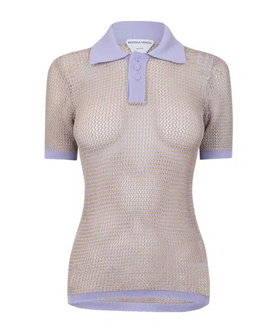 Bottega Veneta Shortsleeve Polo Shirt In Nude