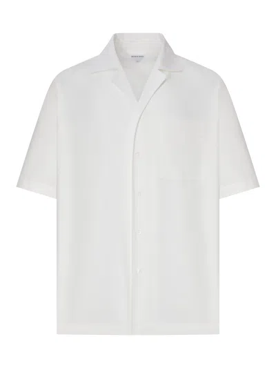 Bottega Veneta Chalk Cotton Poplin Bowling Shirt In White