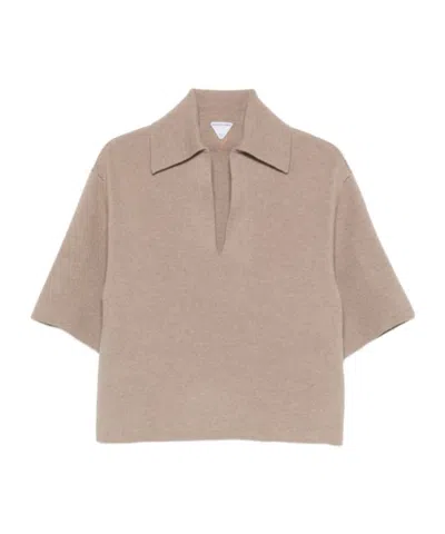 Bottega Veneta Short-sleeved Polo Shirt In Neutral