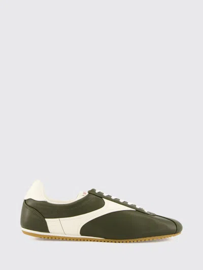 Bottega Veneta Shot Bicolor Abstract Pattern Calfskin Leather Sneakers In Green