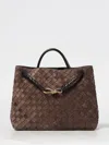 Bottega Veneta Women Medium Andiamo Suede Leather Handbag In Brown