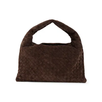 Bottega Veneta Shoulder Bag Hop In Suede In Brown
