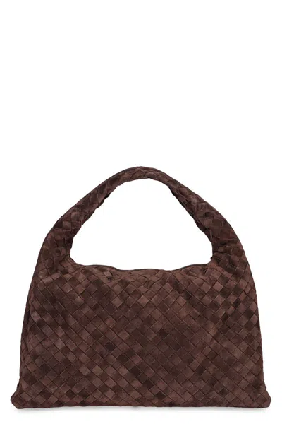 Bottega Veneta Shoulder Bag Hop In Suede In Brown