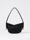 Bottega Veneta Women Black Nappa Leather Mini Solstice Shoulder Bag In Black