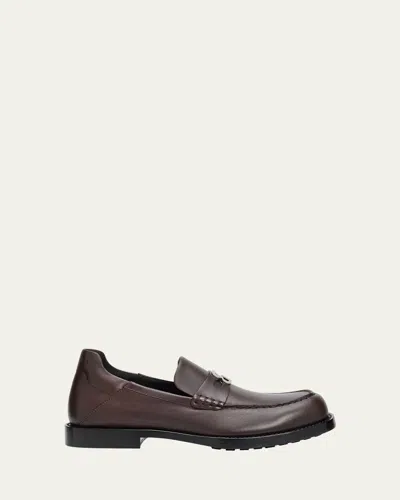 Bottega Veneta Silenzio Intrecciato Leather Loafers In Brown
