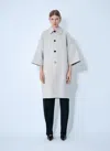 Bottega Veneta Women Silk-and-cotton-blend Coat In Gray