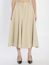 Bottega Veneta Silk And Cotton Twill Culotte In Neutral