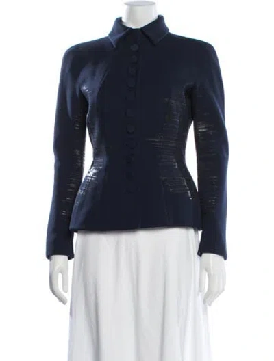 Pre-owned Bottega Veneta Silk Blazer In Blue