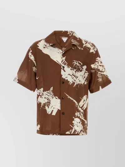 BOTTEGA VENETA SILK BLEND SHIRT FEATURING ABSTRACT PRINT