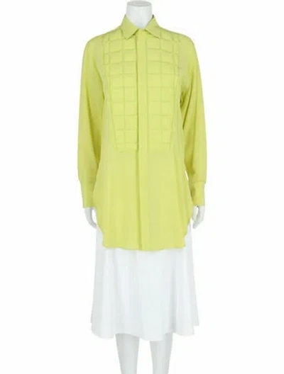 Pre-owned Bottega Veneta Silk Button-up Top W/ Tags In Yellow