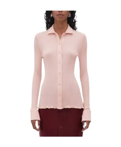 Bottega Veneta Silk Cashmere Rib Sweater In Nude