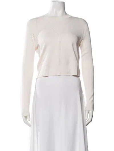 Pre-owned Bottega Veneta Silk Crew Neck Sweater In White