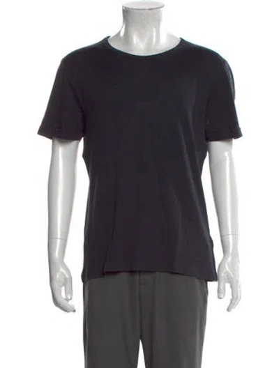 Pre-owned Bottega Veneta Silk Crew Neck T-shirt In Black