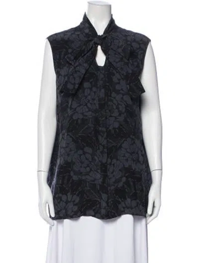 Pre-owned Bottega Veneta Silk Floral Print Nightgown In Black