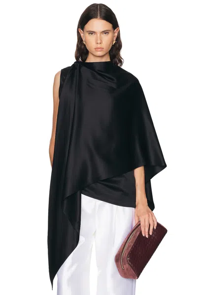 Bottega Veneta Silk Draped Sweater In Black