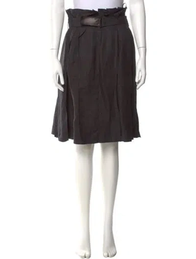 Pre-owned Bottega Veneta Silk Knee-length Skirt In Black