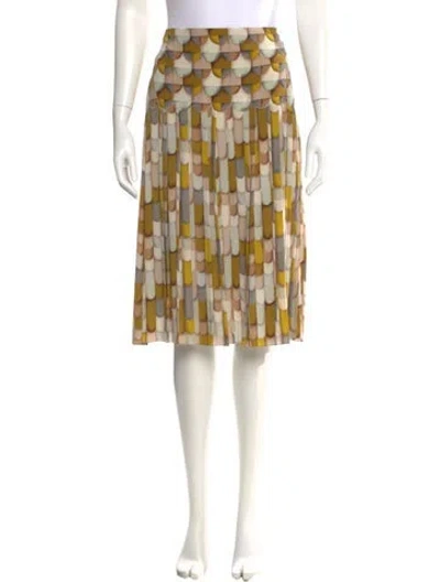 Pre-owned Bottega Veneta Silk Knee-length Skirt In Gray