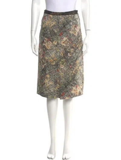 Pre-owned Bottega Veneta Silk Knee-length Skirt In Neutral