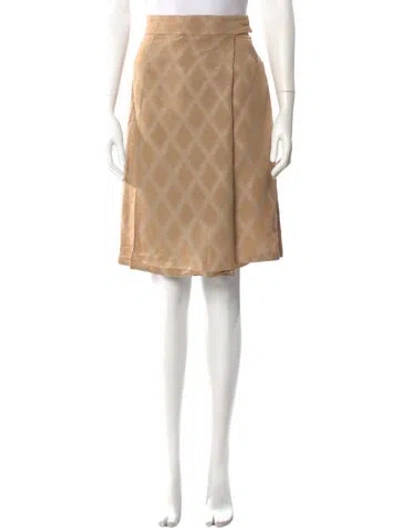 Pre-owned Bottega Veneta Silk Knee-length Skirt In Neutral
