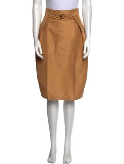 Pre-owned Bottega Veneta Silk Knee-length Skirt In Neutral