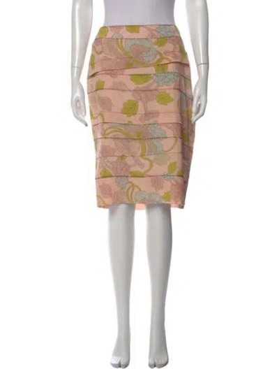 Pre-owned Bottega Veneta Silk Knee-length Skirt In Pink