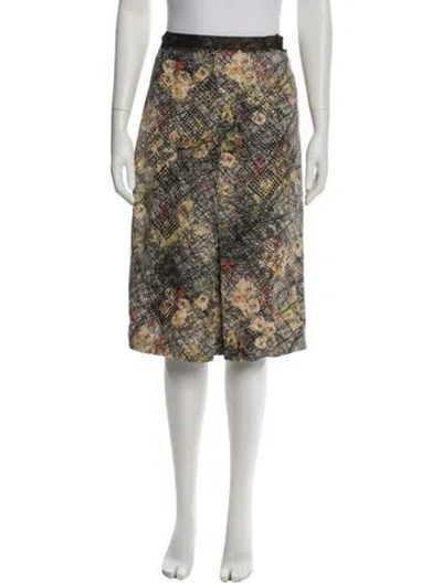 Pre-owned Bottega Veneta Silk Knee-length Skirt W/ Tags In Neutral