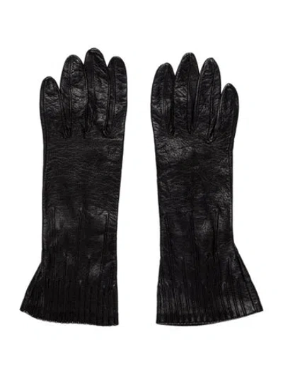 Pre-owned Bottega Veneta Silk Lined Gloves In Black