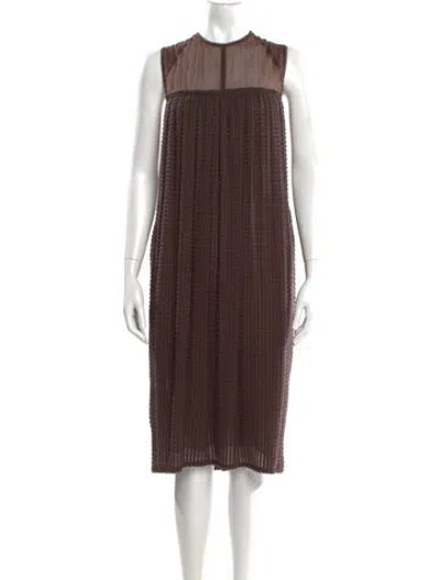 Pre-owned Bottega Veneta Silk Midi Length Dress In Multi