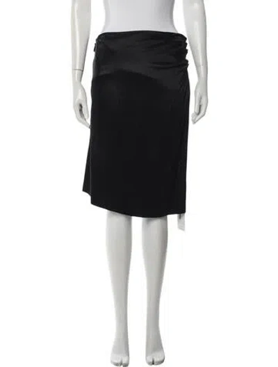 Pre-owned Bottega Veneta Silk Midi Length Skirt In Black