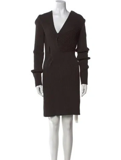 Pre-owned Bottega Veneta Silk Mini Dress In Brown