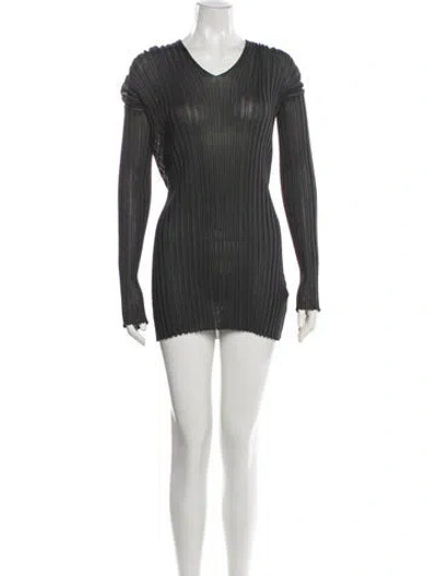 Pre-owned Bottega Veneta Silk Mini Dress In Gray