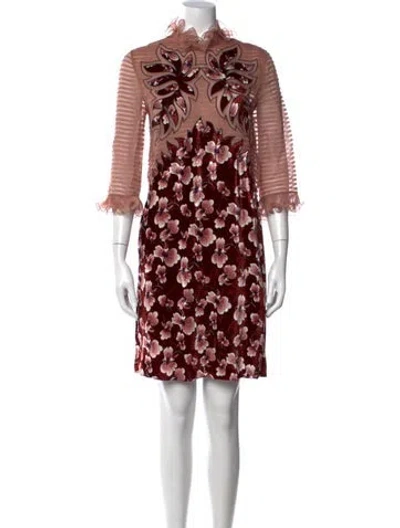 Pre-owned Bottega Veneta Silk Mini Dress In Pink