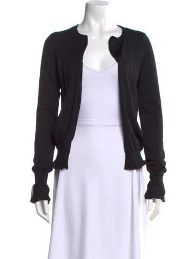 Pre-owned Bottega Veneta Silk Open Front Sweater In Black